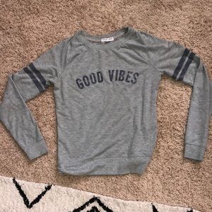 “good vibes” crewneck sweater